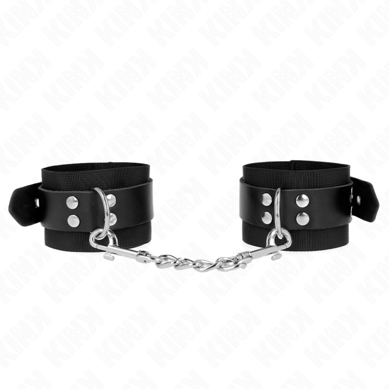 KINK - APPUI-POIGNETS EN NYLON NOIR AVEC CEINTURE EN CUIR NOIR AJUSTABLE 19-29 CM X 5,1 CM