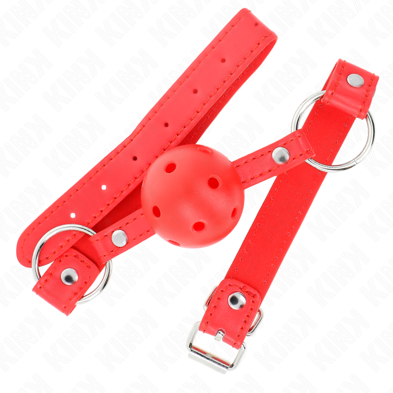 KINK - BÂTON RESPIRANT 4 CM AVEC DOUBLE RIVET MODÈLE 1 ROUGE 62,5 x 2,5 CM RÉGLABLE 42-58 CM