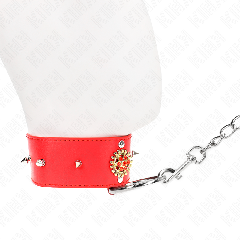 KINK - COLLIER DIAMANTS ROUGES AVEC CEINTURE 65 CM AJDUSTABLE 35-51 CM X 7 CM