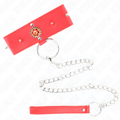 KINK - COLLIER DIAMANTS ROUGES AVEC CEINTURE 65 CM AJDUSTABLE 35-51 CM X 7 CM