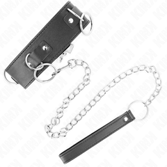 KINK - COLLIER AVEC LAISSE 65 CM 3 ANNEAUX MODÈLE 2 RÉGLABLE 36-43 CM X 5 CM