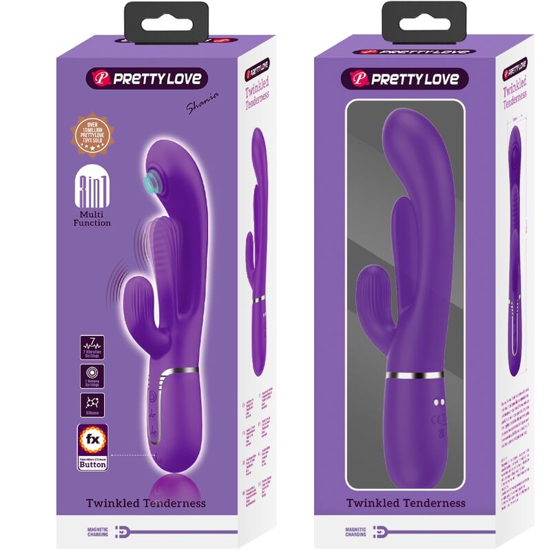 PRETTY LOVE - SHANIA TRIPLE RABBIT VIBRATEUR MULTIFONCTION VIOLET