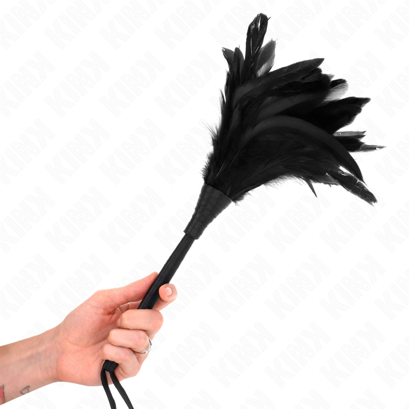 KINK - PLUMES DE POULET TICKLE EN FORME DE CORNE NOIRE 36 CM