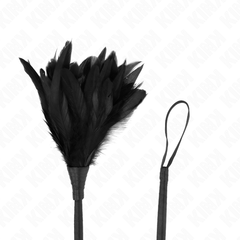 KINK - PLUMES DE POULET TICKLE EN FORME DE CORNE NOIRE 36 CM