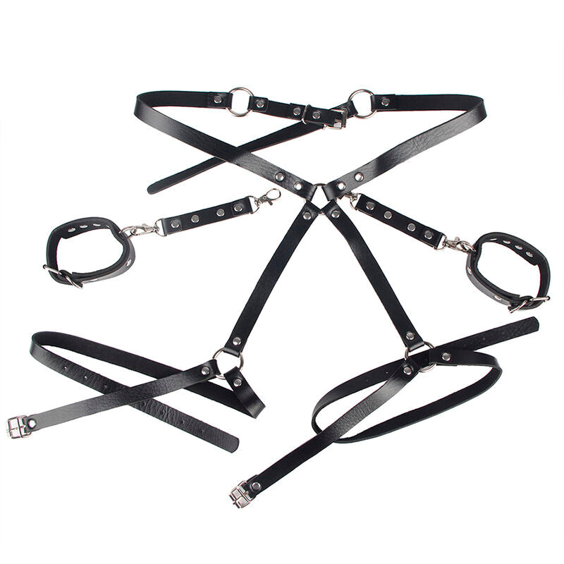 SUBBLIME - 953690 MENOTTES AVEC CEINTURE DE BONDAGE NOIRE TAILLE UNIQUE