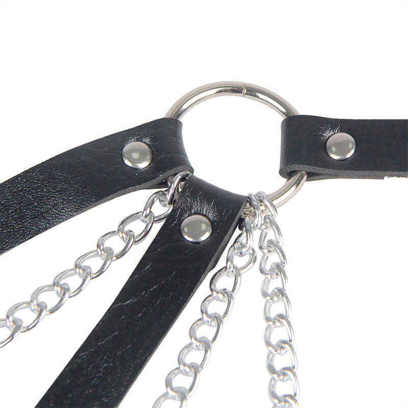 SUBBLIME - 953713 CEINTURE PUNK BONDAGE BOUCLE MÉTAL NOIRE TAILLE UNIQUE