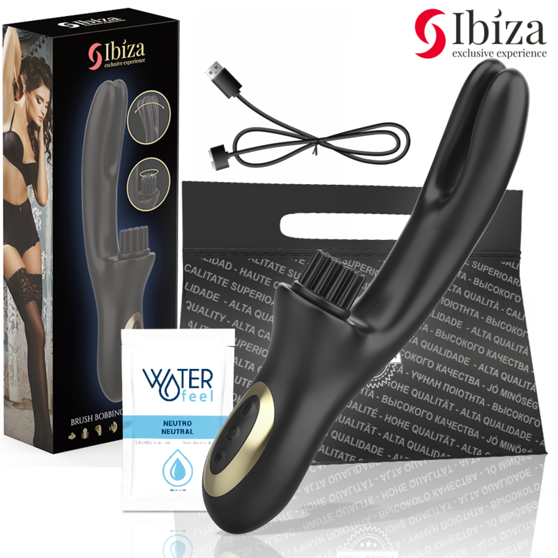 IBIZA - VIBRATEUR CLITORIALE MULTICELLULAIRE À BROSSAGE RABITT HI-TECH ET DOUBLE ONDES