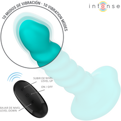 INTENSE - BUFFY VIBRATEUR TAILLE S DESIGN SPIRALE 10 VIBRATIONS TÉLÉCOMMANDE BLEUE