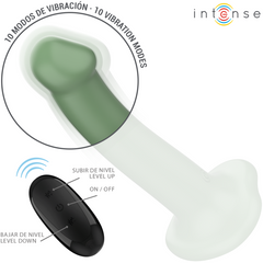 INTENSE - BECCA VIBRATEUR AVEC VENTOUSE 10 VIBRATIONS TÉLÉCOMMANDE VERTE