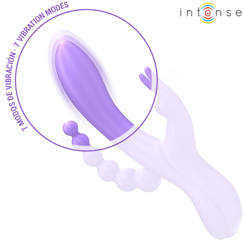 INTENSE - MIKO TRIPLE VIBRATEUR LAPIN & STIMULATEUR & ANAL 7 VIBRATIONS VIOLET