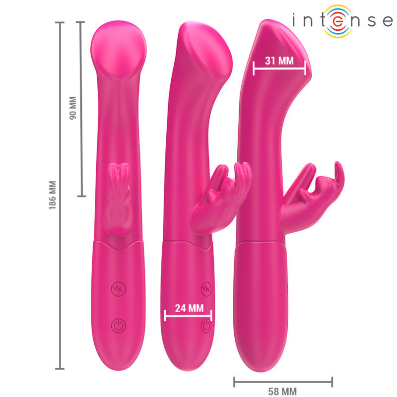 INTENSE - JULIETA VIBRATEUR RABBIT 18,6 CM 10 VIBRATIONS ROSE