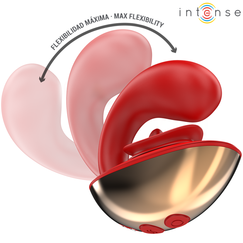 INTENSE - VIBRATEUR & STIMULATEUR MARIAH EN FORME DE U 10 VIBRATIONS ROUGE