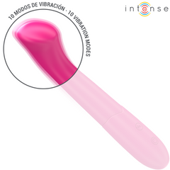 INTENSE - PATY VIBRATEUR 19 CM FLEXIBLE 10 VIBRATIONS MODÈLE 2 ROSE