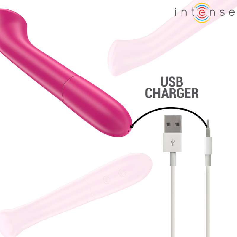 INTENSE - PATY VIBRATEUR 19 CM FLEXIBLE 10 VIBRATIONS MODÈLE 2 ROSE