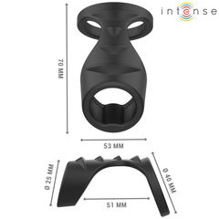 INTENSE - THEO ANNEAU PÉNIS DOUBLE SILICONE NOIR MODÈLE 3