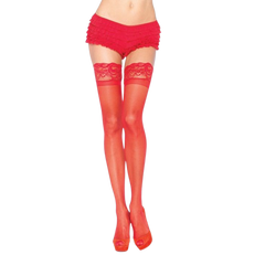 LEG AVENUE - COLLANT ROUGE AVEC DENTELLE AUTO-ADHÉSIVE