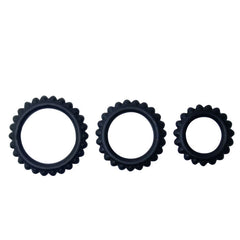 BAILE - TITAN SET 3 PCS COCK RING NOIR 2.8 + 2.4 + 1.9 CM