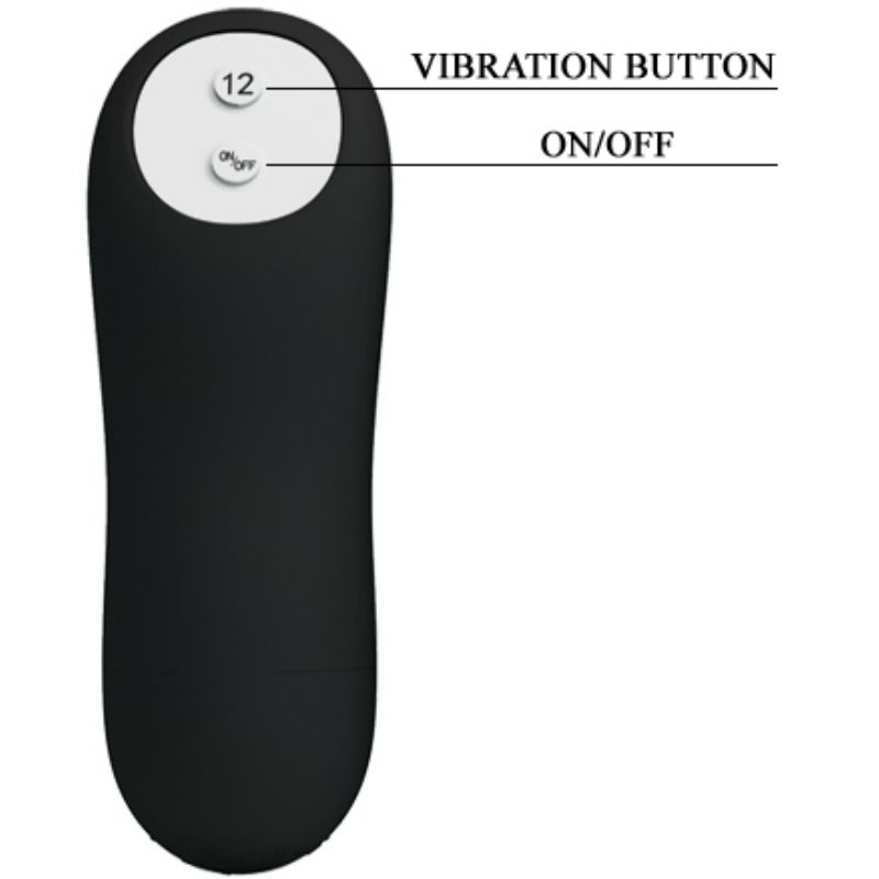 PRETTY LOVE - PLUG ANAL EN SILICONE FORME PÉNIS ET 12 MODES DE VIBRATION NOIR