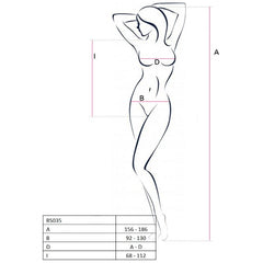 PASSION - FEMME BS035 BODYSTOCKING BLANC TAILLE UNIQUE