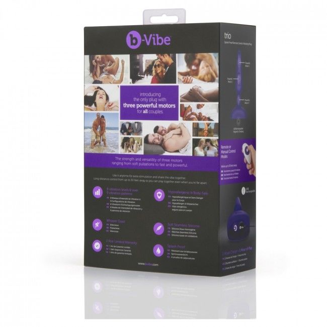 B-VIBE - TRIO PRISE TÉLÉCOMMANDE ANAL LILAS