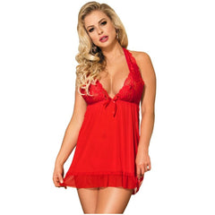 SUBBLIME - BABYDOLL RED MOTIFS FLORAUX DANS LES SEINS S / M