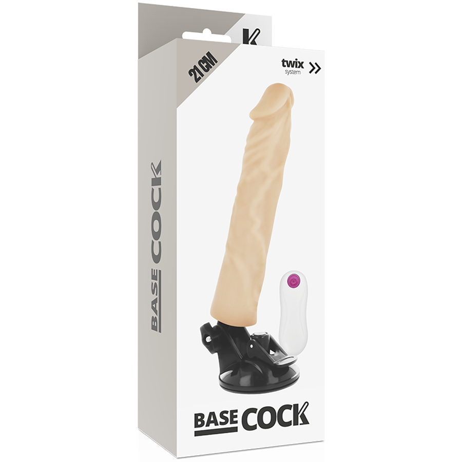 BASECOCK - VIBRATEUR RÉALISTE TÉLÉCOMMANDE NATUREL 21 CM -O- 4 CM