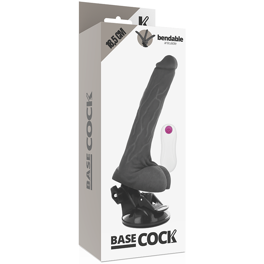 BASECOCK - VIBRATEUR ARTICULABLE TÉLÉCOMMANDE NATUREL 18.5 CM -O- 4 CM