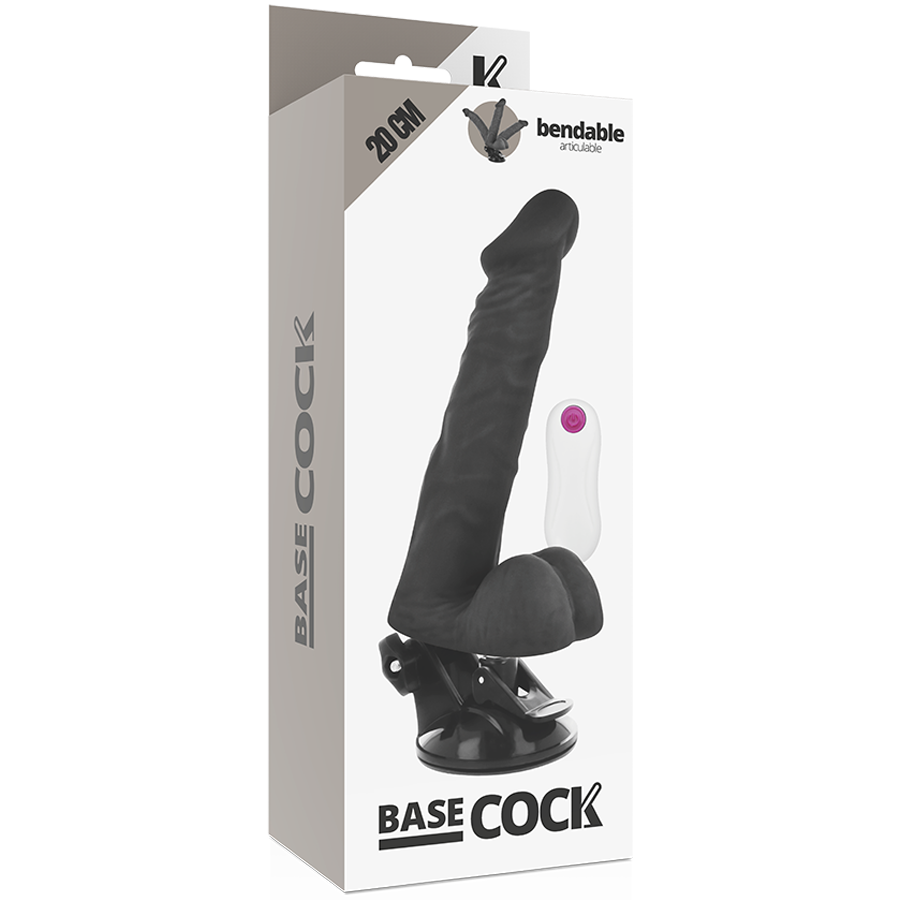 BASECOCK - VIBRATEUR ARTICULABLE TÉLÉCOMMANDE NATUREL 20 CM -O- 4.5 CM