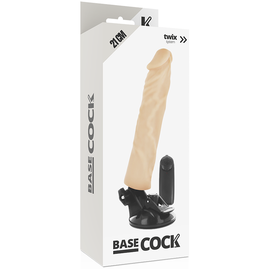 BASECOCK - VIBRATEUR RÉALISTE TÉLÉCOMMANDE NATUREL 21 CM -O- 4 CM