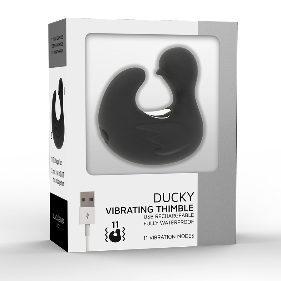 BLACK&SILVER - DÉ À DÉS À CANARD RECHARGEABLE EN SILICONE STIMULANT DUCKYMANIA