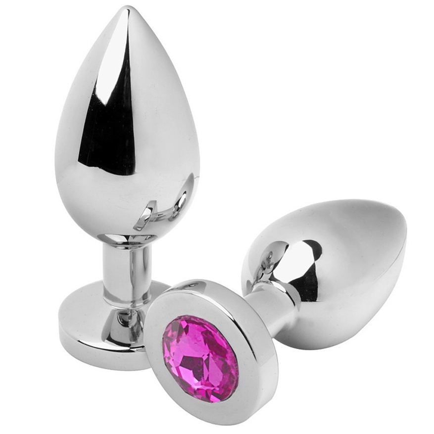 METAL HARD - PLUG ANAL DIAMANT ROSE PETIT 5,71CM