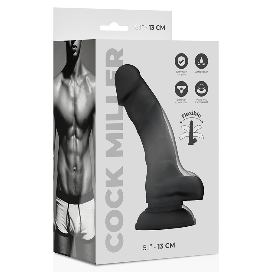 COCK MILLER - SILICONE DENSITÉ COCKSIL ARTICULABLE NOIR 13 CM