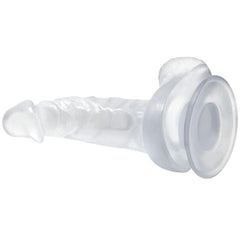 BAILE - GODE RÉALISTE AVEC VENTOUSE ET TESTICULES 16.7 CM TRANSPARENT