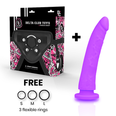 DELTA CLUB - TOYS HARNAIS + DONG SILICONE VIOLET 17 CM -O- 3 CM