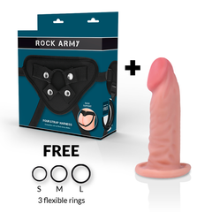 ROCKARMY - HARNAIS + GODE RÉALISTE TIGRE DOUBLE DENSITÉ 14 CM -O- 4.46 CM